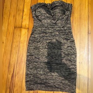 Alberto Makali Strapless Black and Gray Dress